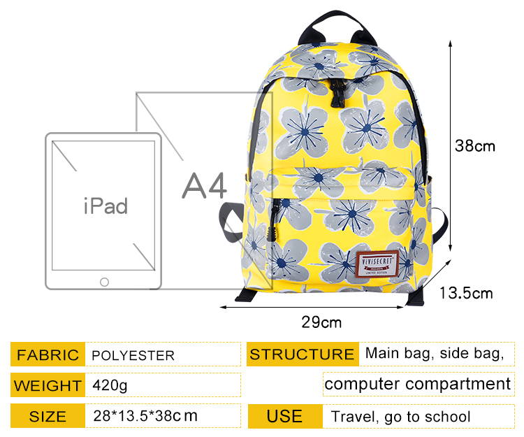 Детский рюкзак из полиэстера с принтом Bagpack Travel Custom School Backpack